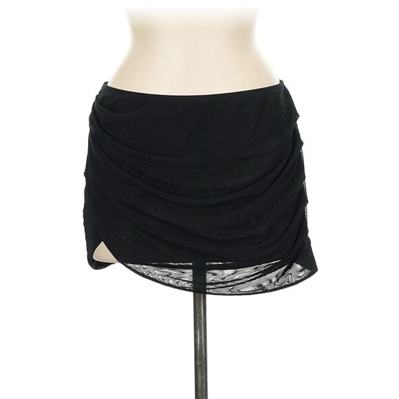 Reformation Black Draped Micro Mini Skirt Mesh M - Picture 1 of 4